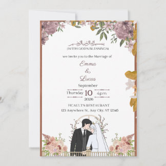 Modern Minimal Script Wedding Invitation – Emma & 