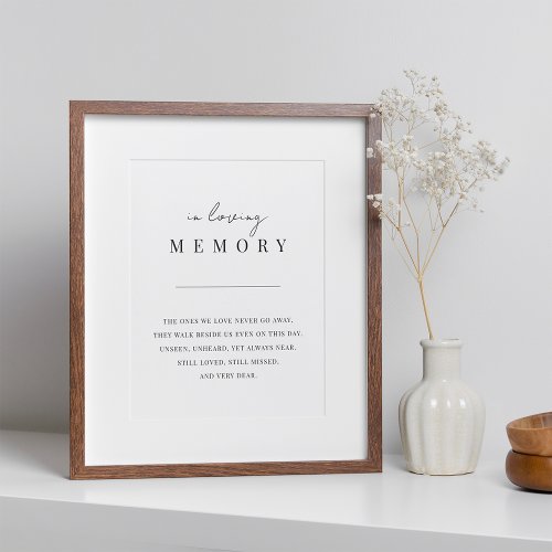 Modern Minimal Script Wedding Memorial Sign