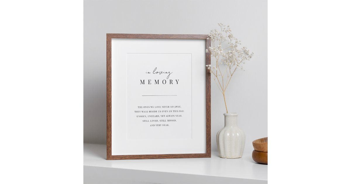 Modern Minimal Script Wedding Memorial Sign | Zazzle