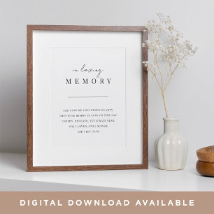 Modern Minimal Script Wedding Memorial Sign