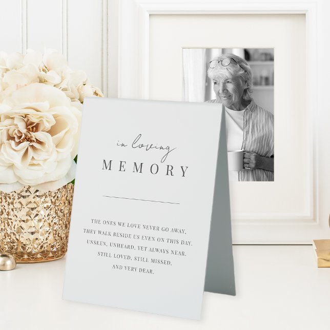 Modern Minimal Script Wedding Memorial Table Tent (Creator Uploaded)