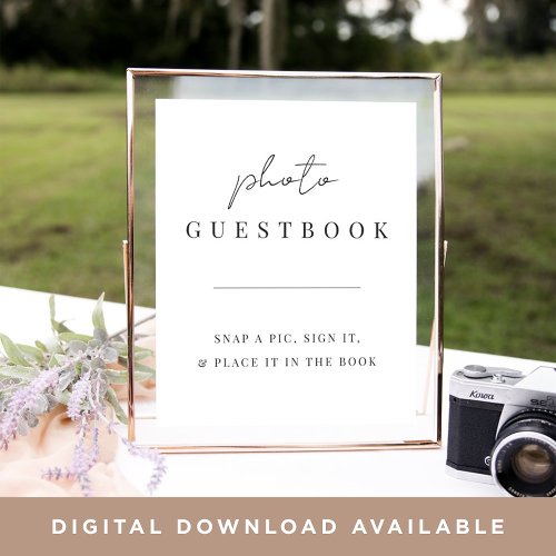 Modern Minimal Script Wedding Photo Guestbook