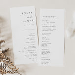 Modern Minimal Script Wedding Program<br><div class="desc">Designed to match our Inline wedding invitations. A beautiful typography based design with a minimalist feel,  featuring modern soft ash black handwritten script and classic serif lettering. Personalize with your ceremony details,  and customize the back with your wedding party.</div>
