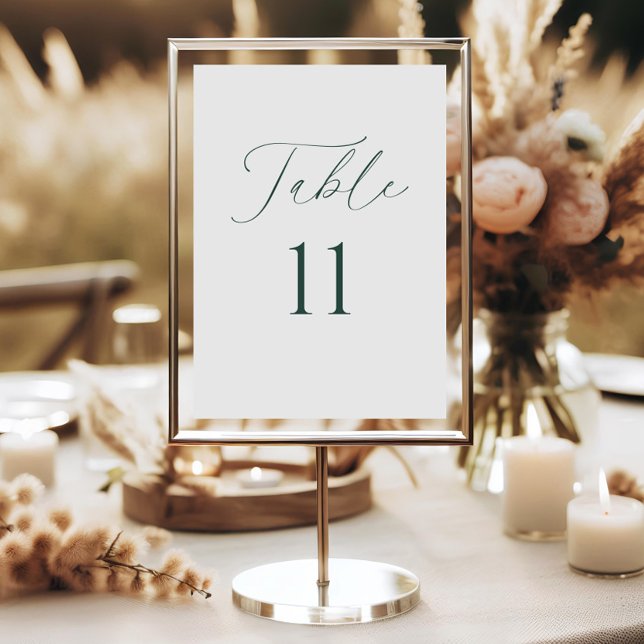 Modern Minimal Script Wedding Table Number Card (Creator Uploaded)