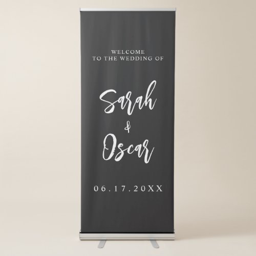 Modern Minimal Script Wedding Welcome  Retractable Banner