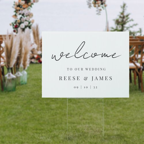 Modern Minimal Script Wedding Welcome Sign