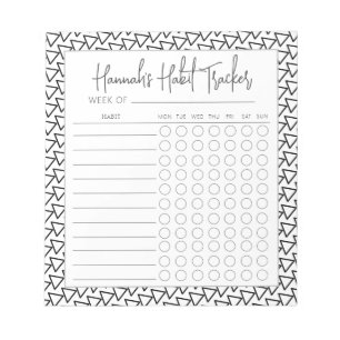 Modern Minimal Script Weekly Habit Tracker Notepad