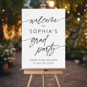 Modern Minimal Script Welcome Graduation Party Foam Board