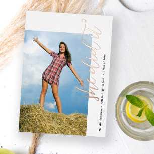 Modern Minimal She Did It Photo Graduate Party Foil Invitation