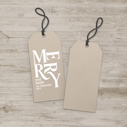 Modern minimal simple beige Christmas Gift Tags