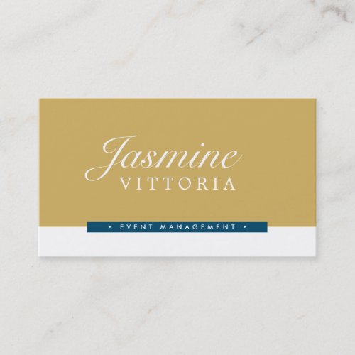 MODERN MINIMAL simple black color old gold navy Business Card