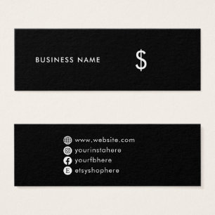 Modern Minimal Simple Black Social Media Price Tag