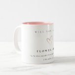 Modern Minimal Simple Blush Heart Flower Girl Gift Two-Tone Coffee Mug<br><div class="desc">If you need any further customisation please feel free to message me on yellowfebstudio@gmail.com.</div>