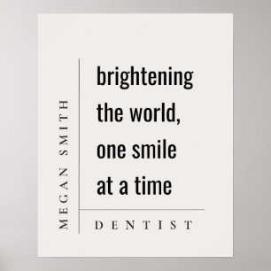 Modern Minimal Simple Bold Dentist Gift Poster