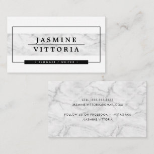 MODERN MINIMAL simple border gray marble band Business Card