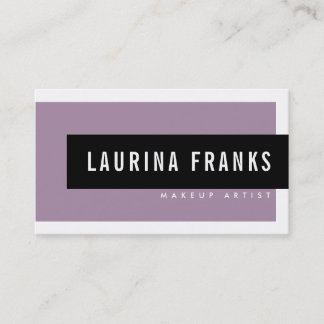 MODERN MINIMAL simple chic mauve purple black Business Card