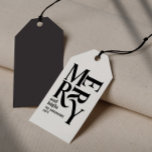 Modern minimal simple cream black Christmas Gift Tags<br><div class="desc">Budget Modern minimal traditional retro vintage graphic typography natural cream and black merry Christmas holiday thank you tag. Part of a bold fun holiday collection.</div>