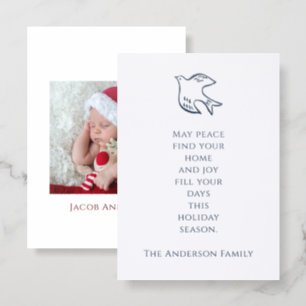 Modern Minimal Simple Elegant Letterpress Photo Cards