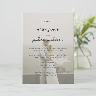 Modern Minimal Simple Elopement Reception Invitation