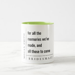 Modern Minimal Simple For Memories Bridesmaid Gift Two-Tone Coffee Mug