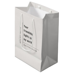 Modern Minimal Simple Friendship Bridesmaid Gift Medium Gift Bag