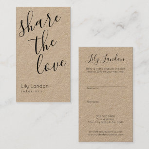 Modern Minimal Simple Kraft Referral Card