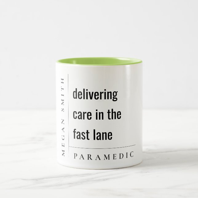 Modern Minimal Simple Motivational Paramedic Gift Two-Tone Coffee Mug (Center)