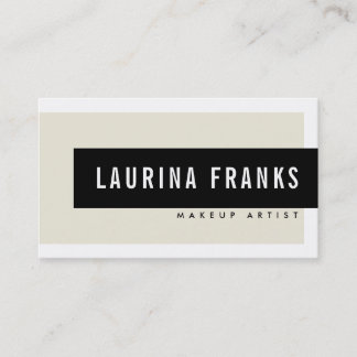 MODERN MINIMAL simple name chic ivory cream black Business Card