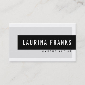 MODERN MINIMAL simple name chic pale gray black Business Card