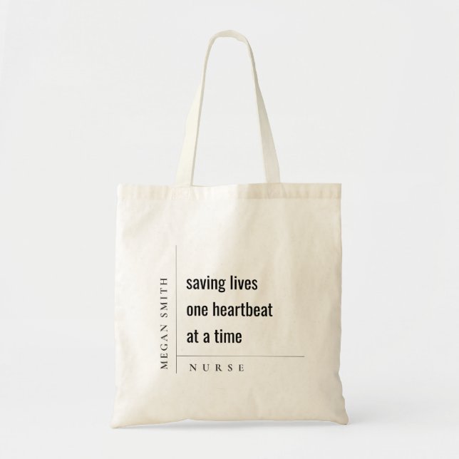 Modern Minimal Simple Nurse Healthcare Gift Tote Bag (Front)