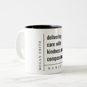 Modern Minimal Simple Nurse Healthcare Gift Two-Tone Coffee Mug