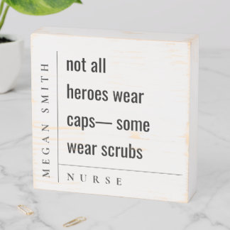 Modern Minimal Simple Nurse Healthcare Gift Wooden Box Sign