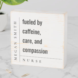Modern Minimal Simple Nurse Healthcare Gift Wooden Box Sign