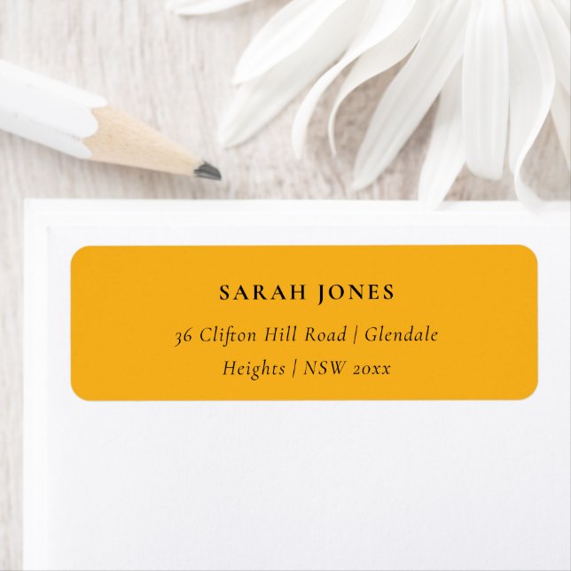 Modern Minimal Simple Orange Address Label (Insitu)