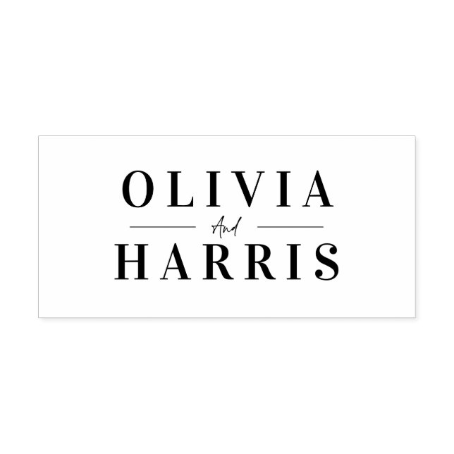 Modern minimal simple personalized couple self-inking stamp (Design)