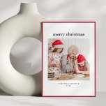 Modern Minimal Simple Red Border Christmas Photo Holiday Card<br><div class="desc">Send festive greetings in style with this modern, minimal red border Christmas photo holiday card. Featuring a clean and simple design, this personalized card highlights your favorite photo, making it perfect for sharing holiday memories. Ideal for those searching for minimalist Christmas cards, custom photo holiday cards, or modern holiday greetings,...</div>
