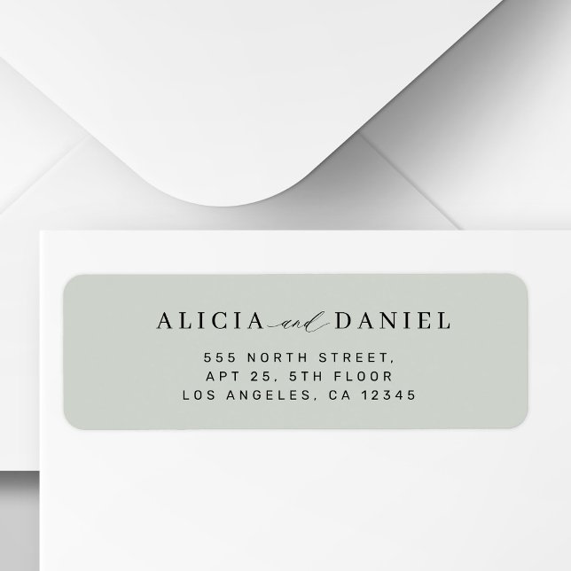 Modern minimal simple sage wedding return address label (Creator Uploaded)
