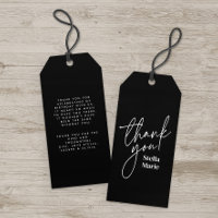 Modern minimal simple script black white thank you