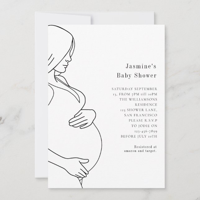  Modern minimal simple stylish baby shower Invitation (Front)