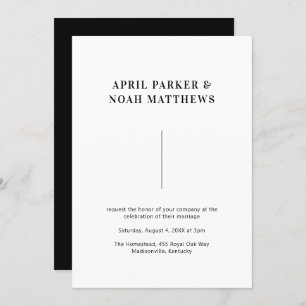 Modern Minimal Simple Typography Black and White Invitation