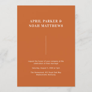 Modern Minimal Simple Typography Burnt Orange Invitation