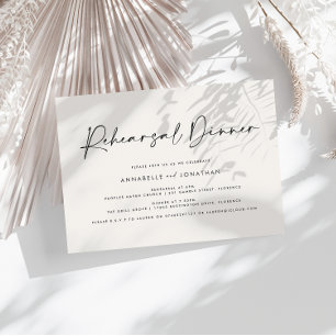 Modern Minimal simple Wedding Rehearsal Dinner Invitation
