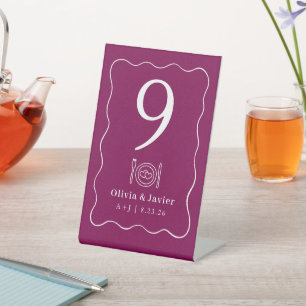 Modern Minimal Simple Wedding Table Numbers Pedestal Sign