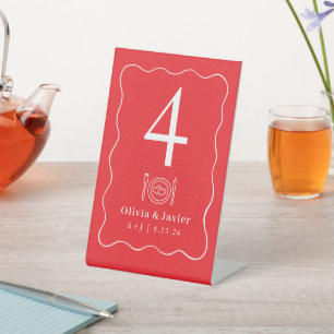 Modern Minimal Simple Wedding Table Numbers Pedestal Sign