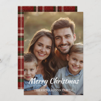 Modern Minimal Single-Photo Christmas Elegant Holiday Card