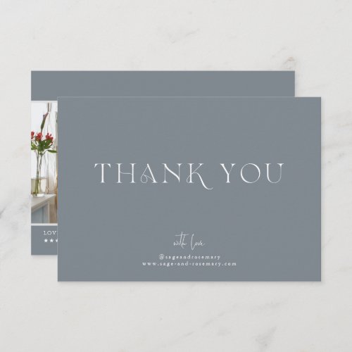 Modern Minimal  Slate Gray Business Thank You