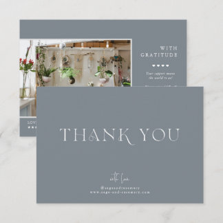 Modern Minimal | Slate Gray Business Thank You Card