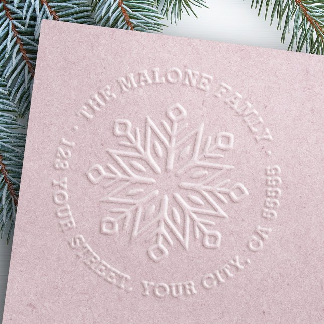 Modern minimal snowflake return address embosser (Modern minimal snowflake return address embosser)