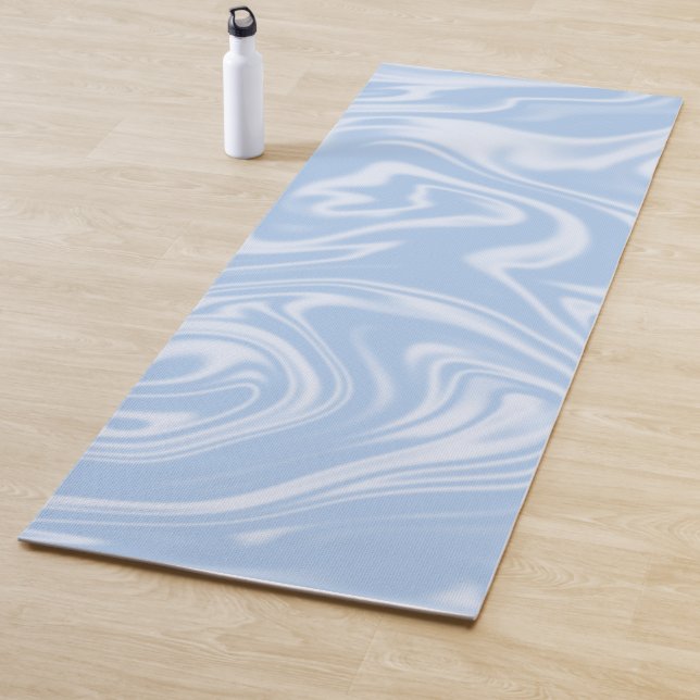 Modern Minimal Soft Blue Yoga Mat (In Situ)