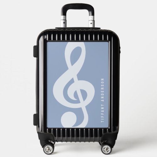 Modern Minimal Soft Pastel Blue Music Symbol Name Luggage